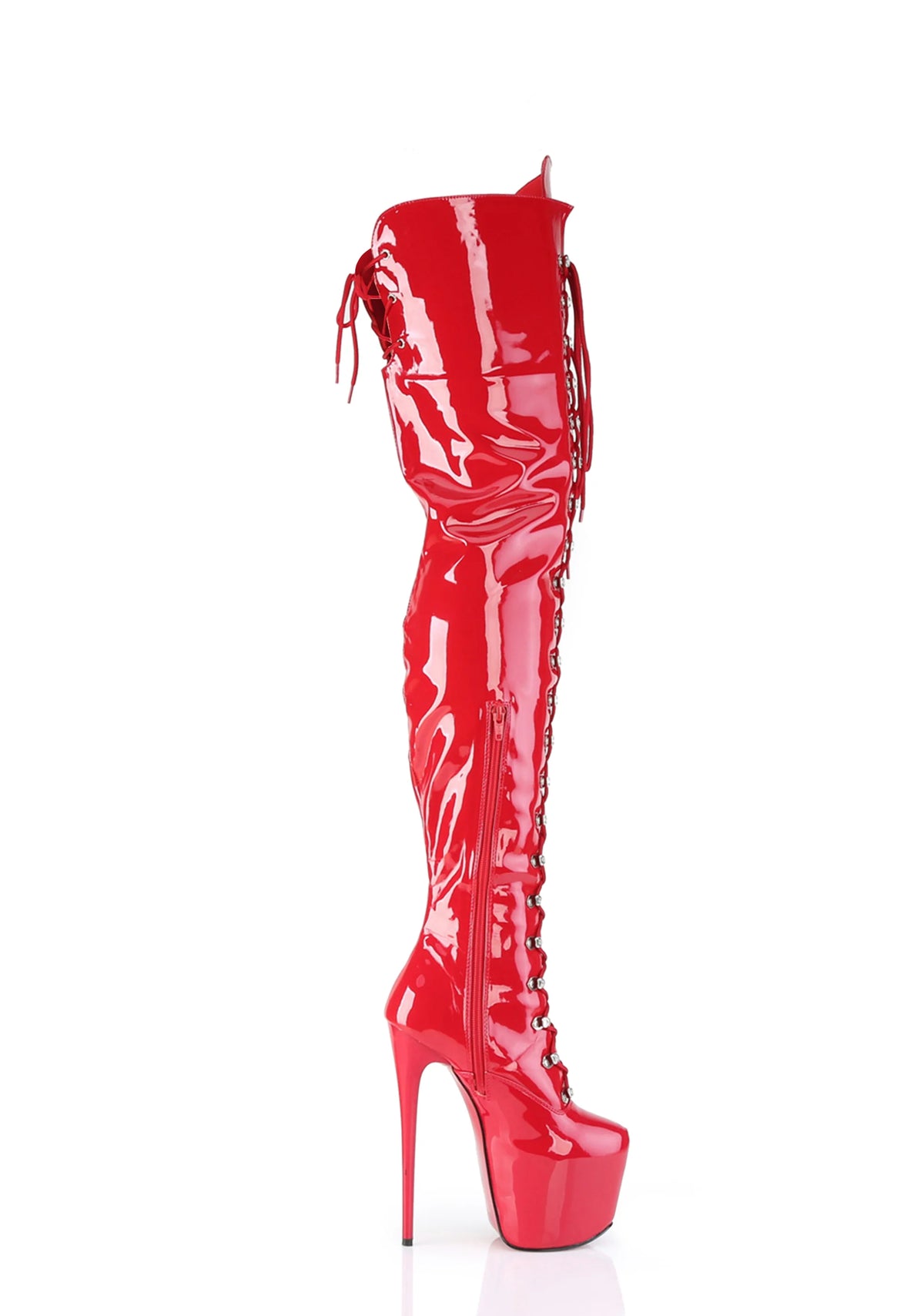 Jubilant-4012 Platform Crotch Boots-Red