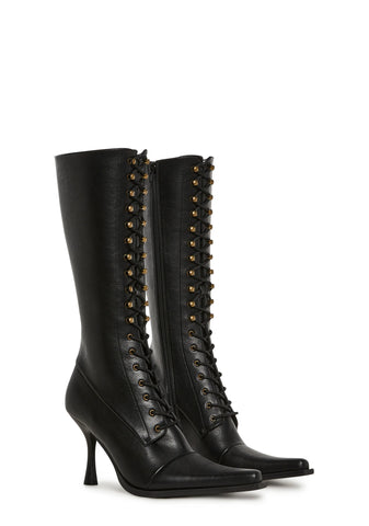 Tricks And Trials Lace Up Boots - Black