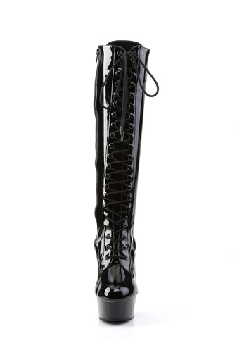 Delight-2023 Platform Knee High Boots-Black