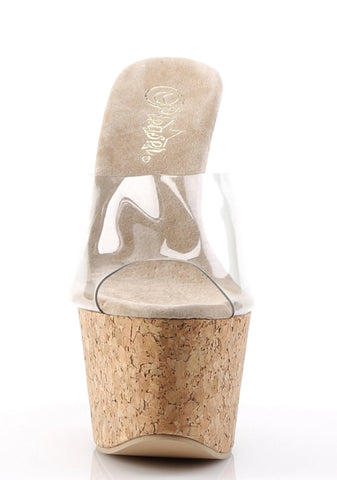Beau-601 Platform Wedge Slides-Cork