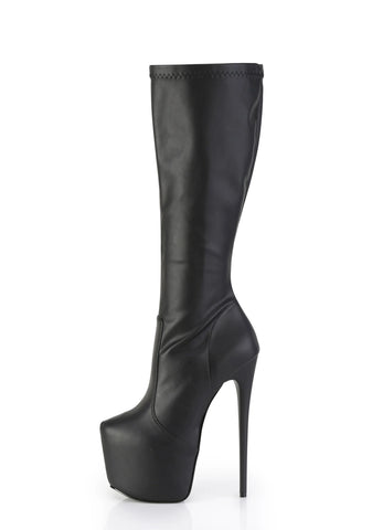 Jubilant-2000 Platform Knee High Boots-Black PU