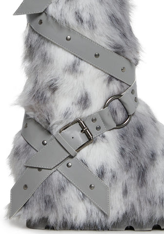 Wild Instincts Faux Fur Boots - White