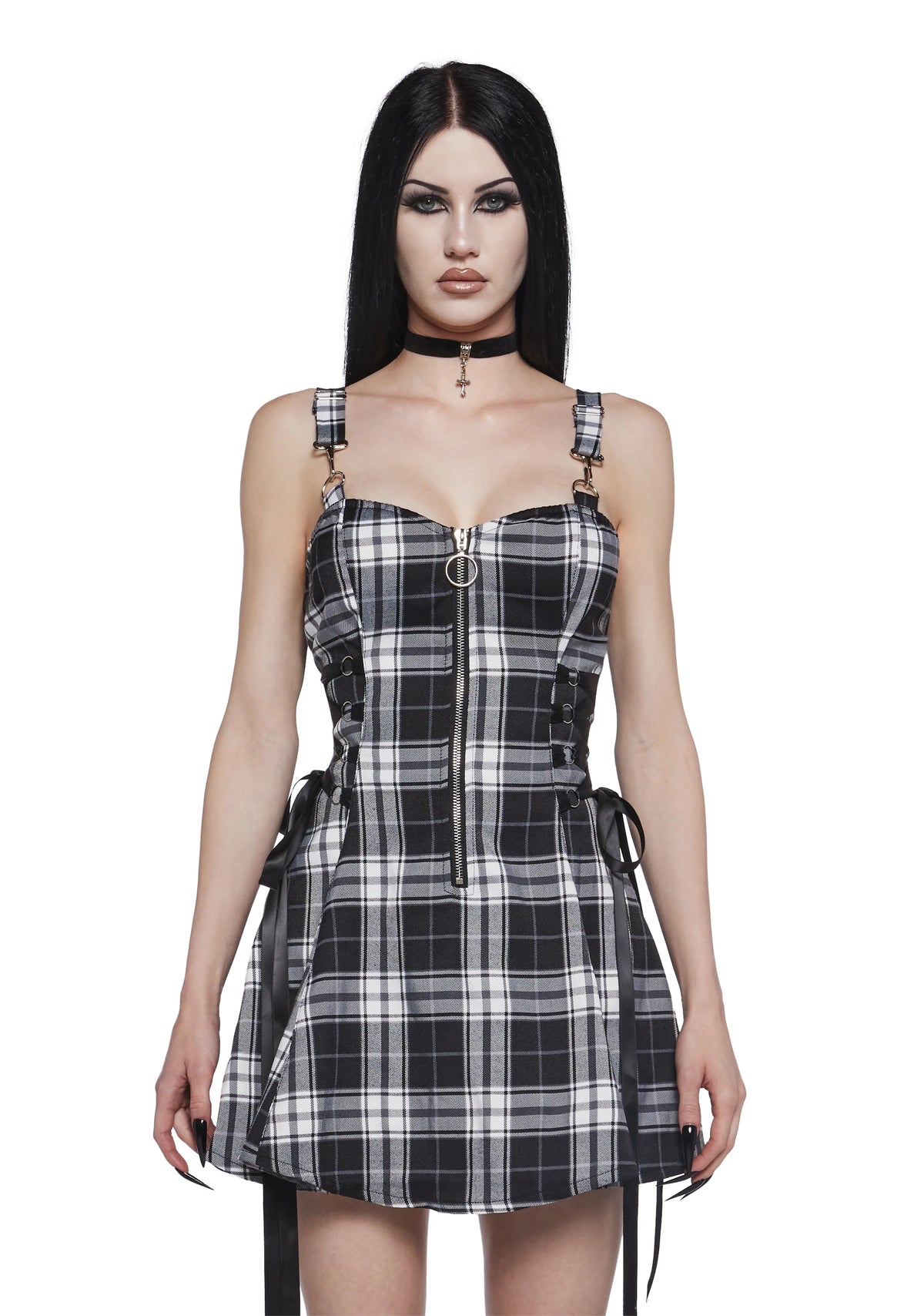 Ivory Charm School Dropout Plaid Dress