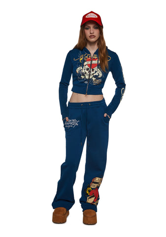 LKS Skull Zip Front Hoodie