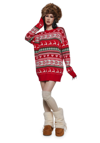 Snowy Soiree Oversized Sweater