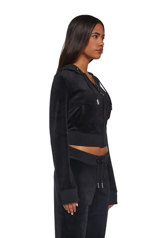 OG Big Bling Velour Hoodie - Black