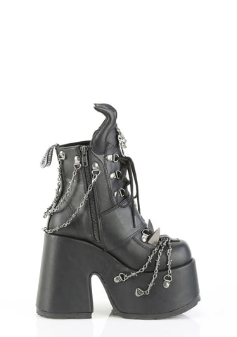 Camel-64 Platform Ankle Boots