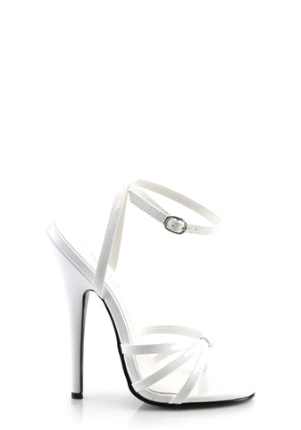 Domina-108 Strappy Ankle Wrap Sandals-White