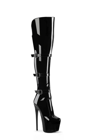 Jubilant-3018 Platform Over-The-Knee Boots-Black