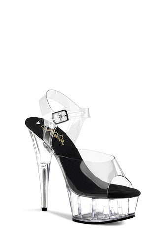 Delight-608 Platform Ankle Strap Sandals-Clear