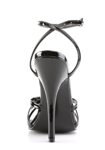 Domina-108 Strappy Ankle Wrap Sandals-Black