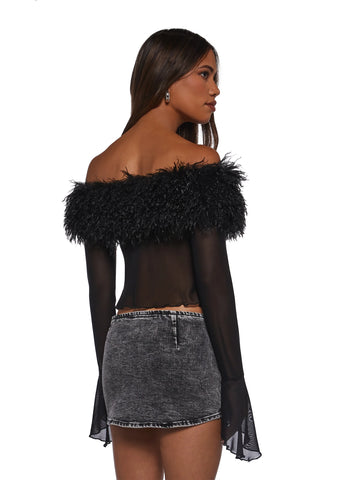 Take Me Dancing Faux Fur Top