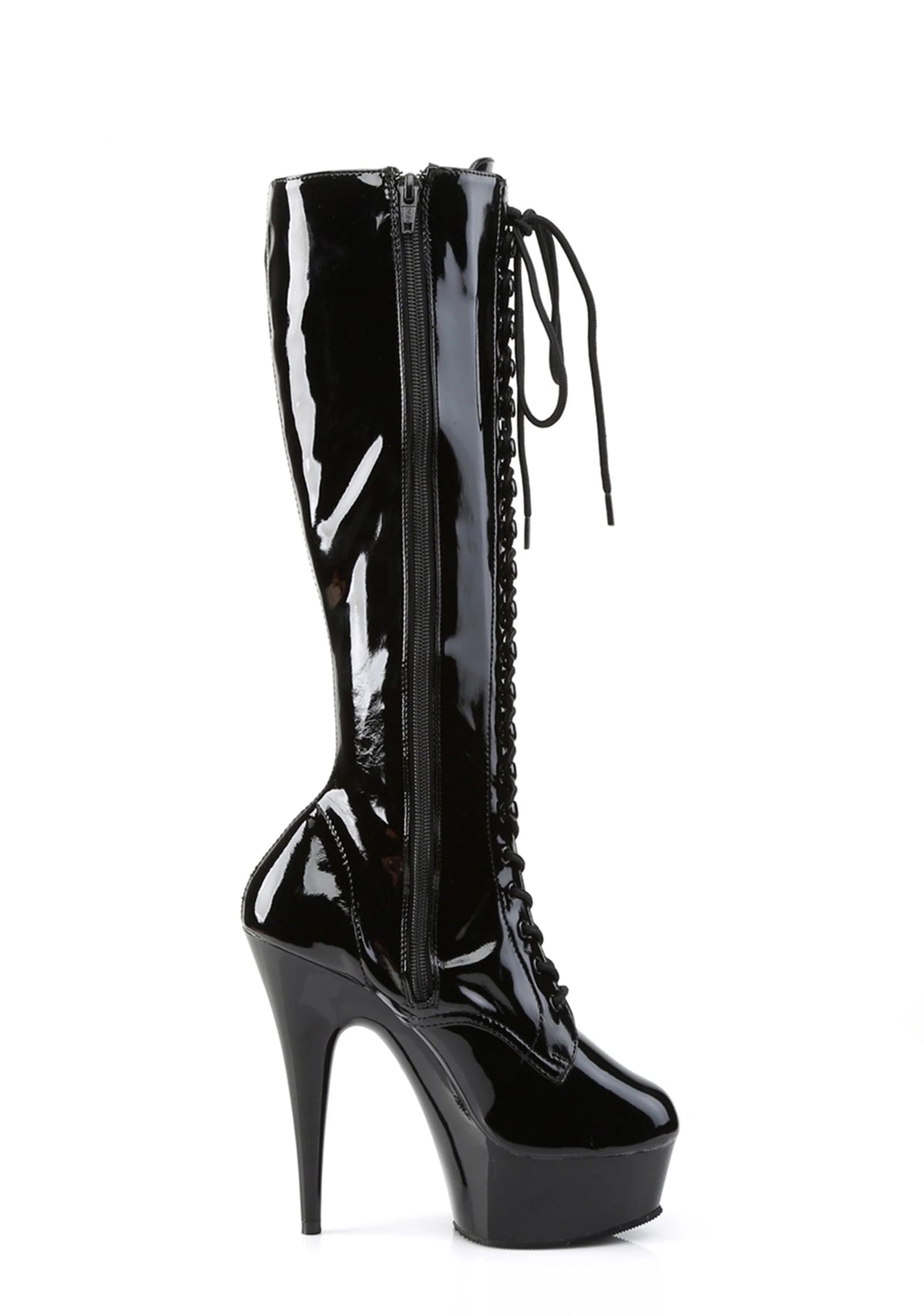 Delight-2023 Platform Knee High Boots-Black