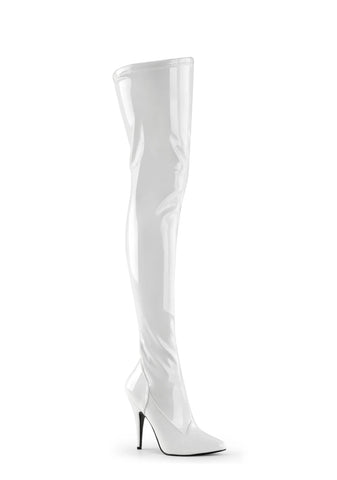 Seduce-3000 Thigh High Boots-White