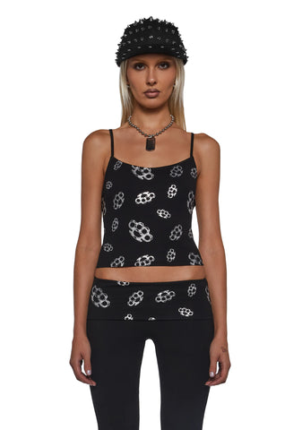 Ciska Brass Knuckle Crop Tank Top