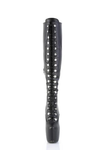 Jubilant-3012 Platform Over-The-Knee Boots-Black PU