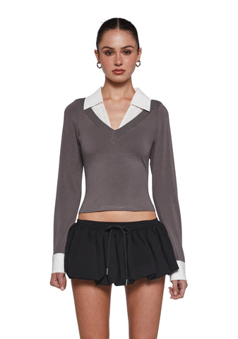 Eleanor Collared Long Sleeve Top