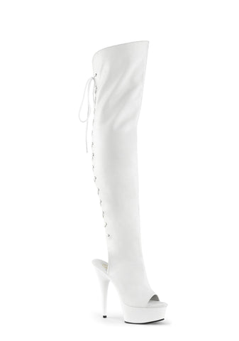 Delight-3019 Platform Over-The-Knee Boots-White