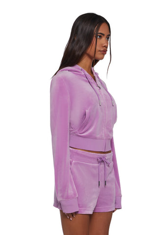 OG Big Bling Velour Hoodie - Purple