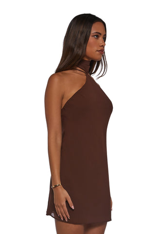 Latest Nightspot Halter Dress - Brown