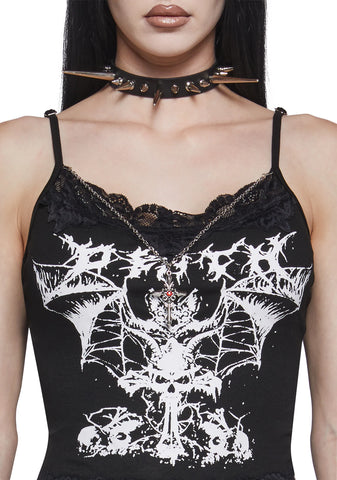 Bats Away Chain Cami Top