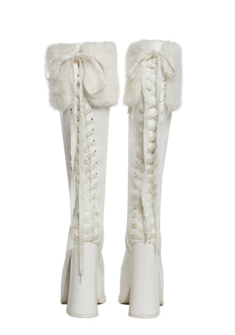 Sweetest Wishes Platform Boots - White