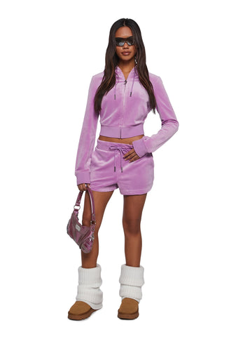 OG Big Bling Velour Hoodie - Purple