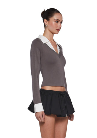 Eleanor Collared Long Sleeve Top