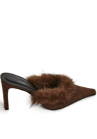 Viral Stardom Faux Fur Mules