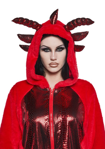 Dragon Fire Faux Fur Hoodie