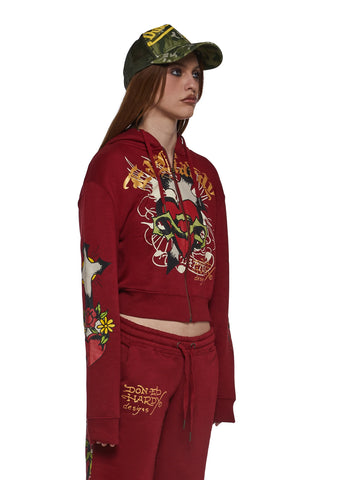 Sacred Heart Zip Front Hoodie