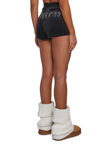 Solid Hot Shorts With Ombre Hotfix