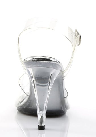 Caress-408 Platform Ankle Strap Sandals-Clear