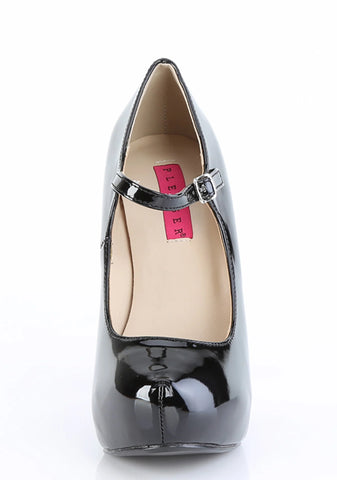 Chloe-02 Platform Mary Jane Pumps-Black