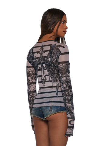 Jealous Type Mesh Top