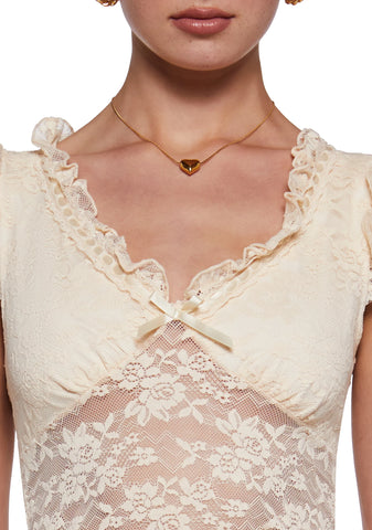 Elegance Reigns Lace Top - Off White