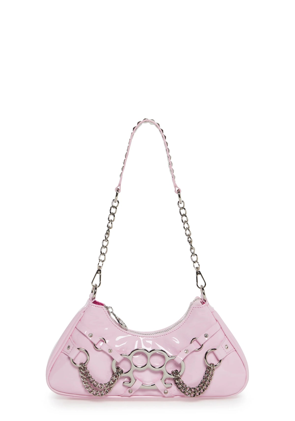 Ciska Brass Knuckle Shoulder Bag - Pink