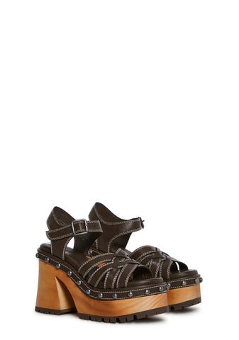 Crush Promises Platform Sandals - Brown