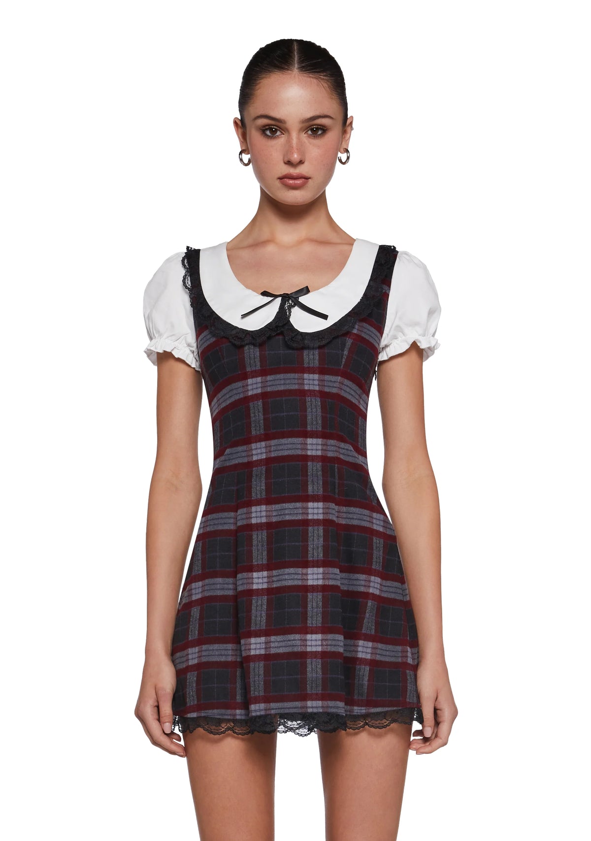 Dark Academia Plaid Dress