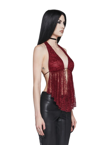 Cryptic Flirt Lace Top - Red