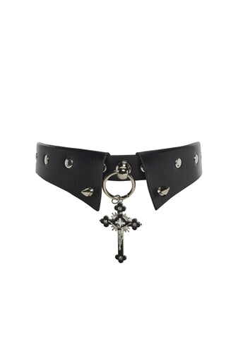 Choker Collar With Cross