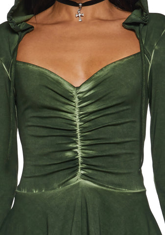 F Is For Fairies® Hooded Mini Dress - Green