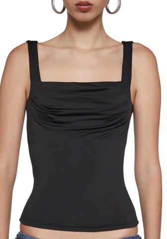 Text Me Ruched Top - Black