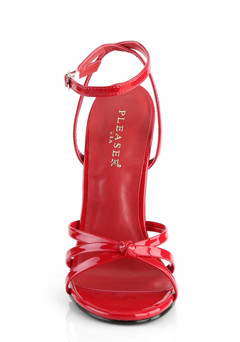 Domina-108 Strappy Ankle Wrap Sandals-Red
