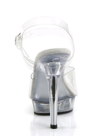 Lip-108 Platform Ankle Strap Sandals-Clear