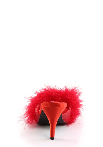 Amour-03 Marabou Slippter-Red PU