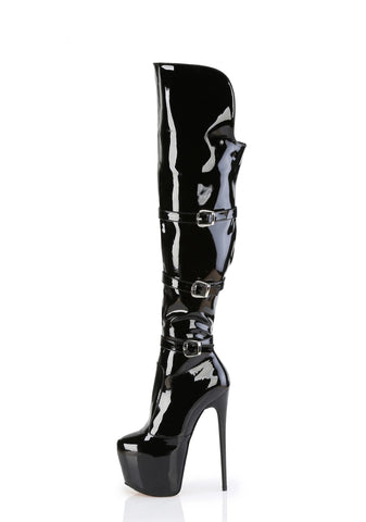 Jubilant-3018 Platform Over-The-Knee Boots-Black
