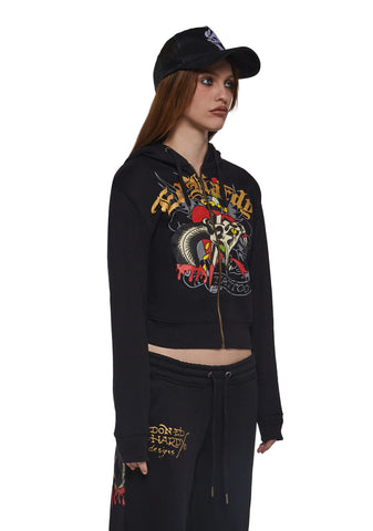 Heart Snake Zip Front Hoodie