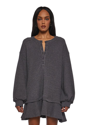 First Glances Trapeze Dress - Gray