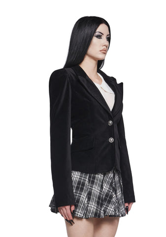 Dark Bloodlust Velvet Blazer